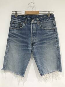 LEVI'S 501XX カットオフ デニム ジーンズ ハーフパンツ インディゴブルー 552 リーバイス 古着 ヴィンテージ LVC SIZE：32×36■0307J②