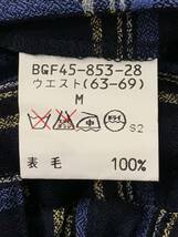 Burberrys チェック柄 ウール スラックス テーパードパンツ 紺 古着 BGF45-853-28 バーバリー SIZE：M■0327Q_画像4