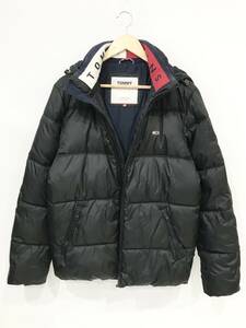 TOMMY JEANS フーデッド ダウンジャケット ブラック 4500271554 トミージーンズ トミーヒルフィガー SIZE：M■0328U①