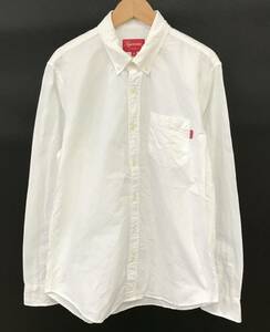 19SS Supreme Oxford Shirt オックスフォード ボタンダウン シャツ 胸ポケット付き ワンポイントロゴ 白 シュプリーム SIZE：S■0223X①