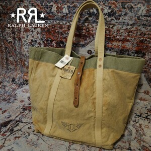 【新品】 RRL Vintage Model Canvas Tote Bag ヴィンテージモデル キャンバス トートバッグ Talon 鞄 レザー 牛革 ミリタリー Ralph Lauren
