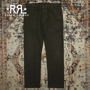 【激渋】 RRL Black Herringbone Trouser 【31】 ブラック ヘリンボーン トラウザー 黒藍染め サスペンダーボタン 銅製ボタン Ralph Lauren