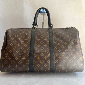 【1円～】ルイヴィトン LOUIS VUITTON バッグ ボストンバッグ キーポル45 モノグラム レザー ブラウン　ブラック　黒　中古　ハンドバッグ 