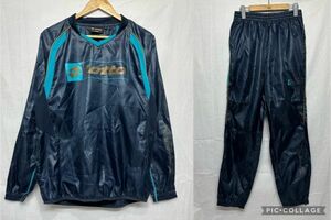 Lotto ロット ジャージ ピステ サッカー フットサル 上下セット セットアップ ジャケット パンツ プルオーバー 紺 ネイビー L b18917