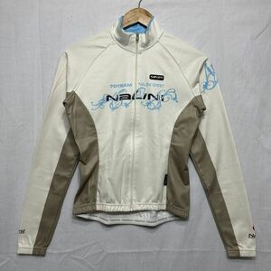 Nalini ナリーニ 白 オフホワイト 自転車 長袖 シャツ サイクリング サイクル ウェア フル ジップ アップ Sサイズ 裏起毛 b19038