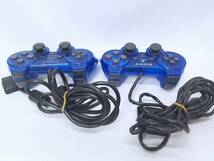 PS2　コントローラー オーシャンブルー ２台 クリア　デュアルショック２ SCPH-10010　動作確認済_画像2