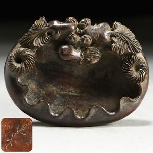 X967. 中国古玩 古銅 装飾 水孟 水滴 / 書道具銅器金工美術