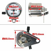 ★セール 汎用 バイク 機械式 スピードメーター 60mm 160km/h ステー・LEDバックライト付 KSR 250TR エリミネーター エストレア ゼファー_画像5