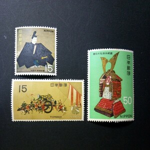 切手　第1次国宝シリーズ　第4集　　　鎌倉時代　全3種