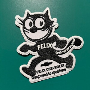 FELIX フィリックス 黒猫 シボレーディーラーのノベルティ「FELIX」 アイロンで簡単 WAPPEN ワッペン..