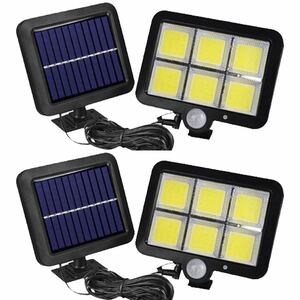 2 piece set LED solar light LED sensor light waterproof sectional pattern IP65 waterproof outdoors lighting LED working light crime prevention light security light 