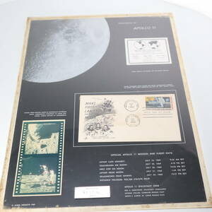 当時物 レア アポロ 11 APOLLO 11 額 レトロ Presented by W.E.S.T Inc 1969 FIRST MAN ON THE MOON アメリカ記念切手