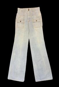  Vintage 70s 80s Gap Gap Denim втулка брюки ботинки cut Flare W29 ранг 