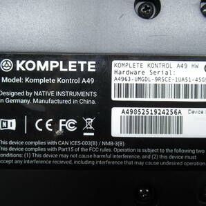 KOMPLETE KONTROL A49 コントローラー キーボード 49鍵盤 音響機材 MIDI DTM 管理6CH0312Aの画像10