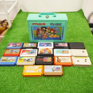 ジャンク品・保管品 ファミコン用 ゲームソフト17本 ゲゲゲの鬼太郎 ファミコンソフト用収納ケース セット 動作未確認 名前記入有 現状品