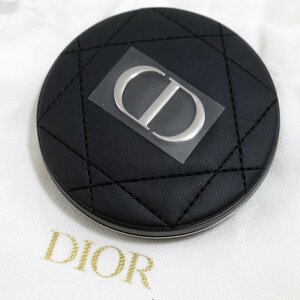 定形外送料無料 USED美品・保管品 Christian Dior クリスチャンディオール ポケットミラー 鏡 ブラック CDロゴ 外箱/布袋付き