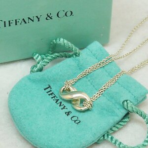 定形外送料無料 USED品・保管品 TIFFANY&Co. ティファニー インフィニティ ネックレス ダブルチェーン 約6.7g シルバー 925 外箱/保存袋付