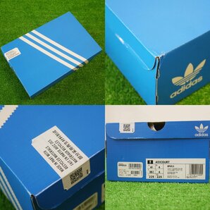 USED良品・保管品 adidas アディダス HP6915 ADICOURT アディコート スニーカー 靴 22.5cm ホワイト×ベージュ系 替紐/外箱付の画像10