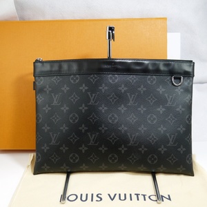 USED品・保管品 Louis Vuitton ルイヴィトン M62291 ポシェット・ディズカバリー モノグラムエクリプス TN2108 クラッチバッグ 保存袋/外箱