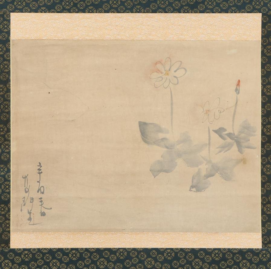 [Authentic] ◆Iwai Bamboo Gate◆Spring◆Dandelion◆Takaoka City, Toyama Prefecture◆Hand-painted◆Paper◆Hanging scroll◆t510, Painting, Japanese painting, Flowers and Birds, Wildlife