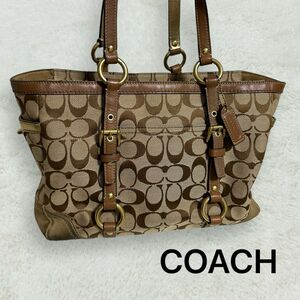 COACH コーチ シグネチャー トートバッグ キャンバス スエード 10384 手持ち 肩掛け バッグ