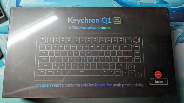 【週末限定価格】【未開封】Keychron Q1 QMK 英語配列 赤軸 メカニカルキーボード ノブver（ネイビーブルー）