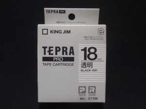 TEPRA PROテープカートリッジ ST18K 18mm幅 (透明・黒文字) 送料220円から