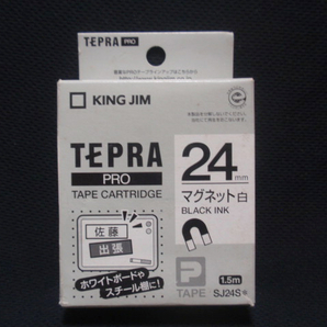 TJPRA PROテープカートリッジ SJ24S 24mm (白・黒文字) 送料220円からの画像1