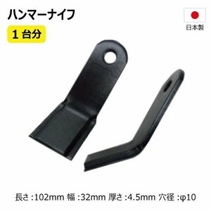 72枚 1台分 バロネス HM80 HM800 ハンマーナイフ ハンマーナイフモア 替え刃 草刈機替刃 日本製 高品質 送料無料