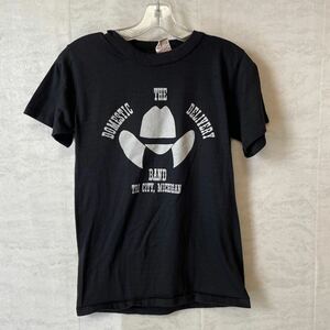 半袖 Tシャツ ビンテージ　シングルステッチ　サイズM　黒ブラック　伸びる系素材　メンズ古着