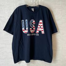 紺色　ネイビー　Tシャツ 半袖 古着 メイドインUSA サイズXL　メイドインUSA　アメリカ古着　メンズ_画像1