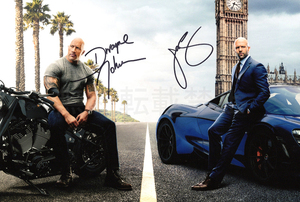 ドウェイン・ジョンソン ＆ ジェイソン・ステイサム 直筆サインフォト ワイルドスピード Dwayne Johnson & Jason Statham