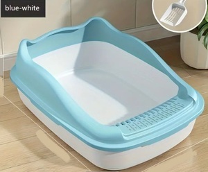 [ new goods ] pretty cat ear toilet half cover type ( light blue )* shovel attaching * space-saving cat sand. stone chip .. prevention guard * filter clean 