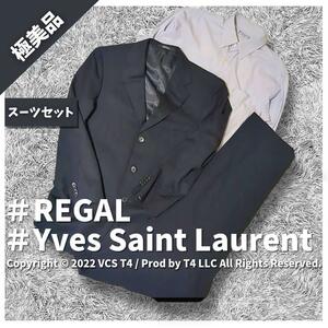 REGAL ローガル メンズスーツセットアップ Yves Saint Laurent ワイシャツ一式セット 紺 イブサンローランYシャツ ×1669