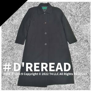 D'REREAD ロングコート 黒 9ABR スーツ オフィス 新高品質 人気商品 限定入荷 おしゃれ トレンド ファッション アイテム ×1763