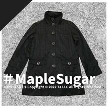 【美品 】MapleSugar コート 黒地 千鳥柄 メンズLサイズ 春先 秋口 レディースオーバーサイズ ×1928_画像1