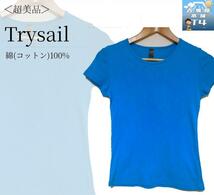 Trysail　トライセイル　FREE SIZE　レディース　Tシャツ　ヘビーウェイト　コットン100％　青色　ブルー　シンプル　無地　鮮やか　1155_画像1