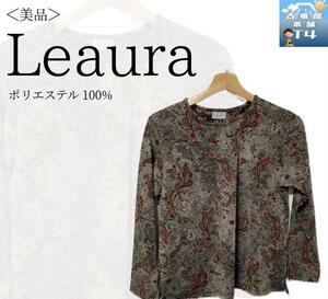 Leaura レオーラ レディース 長袖シャツ 柄シャツ ブラウス 古着 ヴィンテージ オシャレ 春先 ×1236