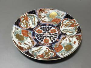 d1189◆GOLD IMARI 有田焼　金彩　色絵　大皿/絵皿◆直径29ｃｍ