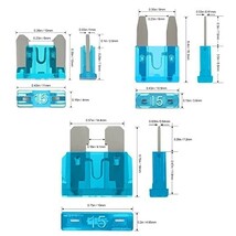 180個カーヒューズキット、60個ミニ平型ヒューズ + 60個平型ヒューズ + 60個低背ヒューズ + 1個ヒューズクリップ 車/トラック/オートバイ用_画像7