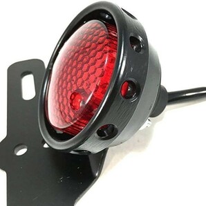 ONGMEIL ビンテージ LED テール ランプ ライト ナンバー灯 ステー 付き レッド レンズ バイクの画像1