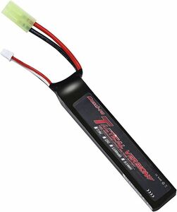 Bos Lipo リポバッテリー7.4V 1100mAh 2S 25C ミニタミヤコネクターリポバッテリー電動ガン用AKシリーズ