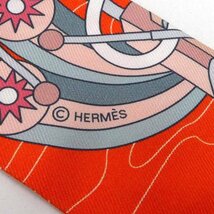 エルメス HERMES スカーフ ツイリー シルク オレンジ/マルチカラー e58290f_画像6