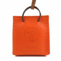 エルメス HERMES チャーム サック オランジュ レザー オレンジ/ブラウン e58358k_画像2