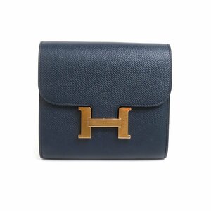 エルメス HERMES コンパクト財布 コンスタンス コンパクト ヴォーエプソン ネイビー 99868f