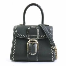 DELVAUX デルヴォー ハンドバッグ 斜め掛けショルダーバッグ ブリヨン ミニ レザー ダークグレー 99864i_画像1