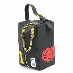 ルイ ヴィトン LOUIS VUITTON ハンドバッグ クラッチバッグ LV x NBA クローク ドップキット レザー ブラック e58406a