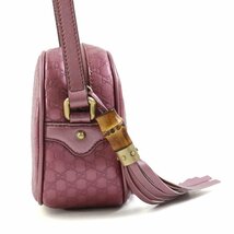 グッチ GUCCI 斜め掛けショルダーバッグ レザー メタリックピンク a0296_画像2