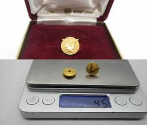 金製品 18金製 総重量 4.5g【18K刻印入り タイピン 伊勢丹謹製】アンティーク ケース入