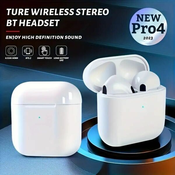 最新　ワイヤレス ホワイト　Air Pro4　Bluetooth　イヤホン